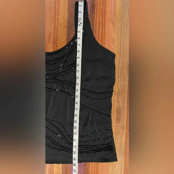 Banana Republic BR Monogram Black Beaded Sleeveless Top, size L - Picture 5 of 9